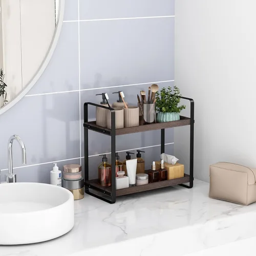 Miniatura 5 de HNRLOY Organizador de Mostrador de Baño, Organizador de Encimera de Baño, Estante de Encimera, Almacenamiento de Encimera, Organización