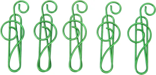 Miniatura 4 de 100 clips para carpeta, abrazaderas de papel, clips de papel elegantes, estilo nota musical, caja de metal antideslizante, bonitos clips de papel