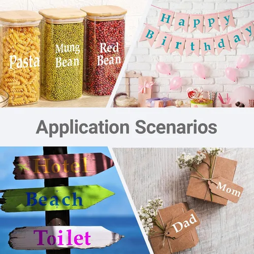 Miniatura 6 de Plantillas de letras para pintura, 65 plantillas de alfabeto reutilizables para manualidades, plantillas de dibujo de plástico PET entrelazadas