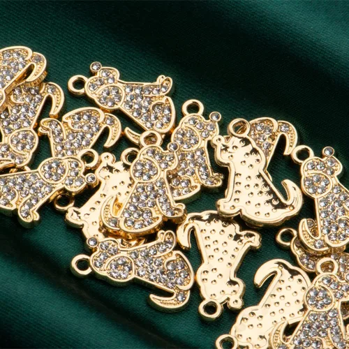 Miniatura 2 de Paquete de 20 dijes de diamantes de imitación chapados en oro, accesorios de cristal para collares, pulseras, joyería, manualidades, bricolaje