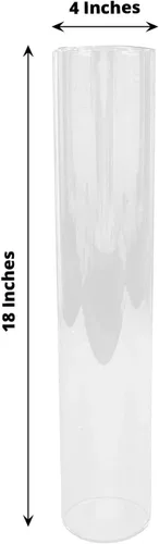 Miniatura 3 de Efavormart Paquete de 2 Portavelas Candelabro Transparente de 18", Pantalla de Vidrio para Vela, Pantalla de Vela Huracán de Extremo Abierto