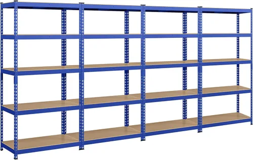 Topeakmart 4 estantes utilitarios de 5 niveles, estantes de almacenamiento de metal, estantería de garaje, estantes de almacenamiento ajustables Azul