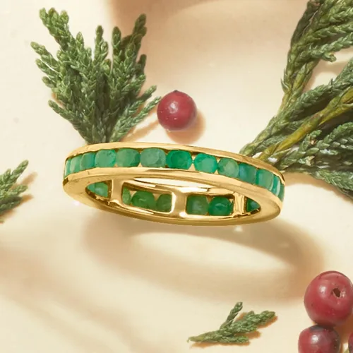 Miniatura 5 de Ross-Simons Anillo de eternidad esmeralda de 1,10 qt t en oro amarillo de 14 quilates, Gema, Esmeralda