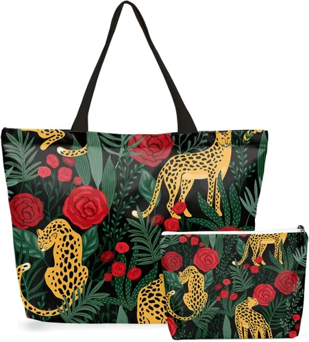 Miniatura 10 de 2 bolsas de maquillaje, bolsa de playa impermeable, para playa, piscina, viajes y campamento, para mujeres, mejor amiga, hermana
