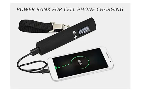 Miniatura 8 de Electrons Báscula digital recargable para equipaje, cargador portátil de 2600 mAh y linterna LED