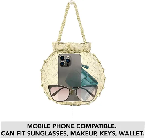 Miniatura 2 de Aheli Potli - Bolso de mano para mujer, hecho a mano, elegante, para novia, bolso de moda