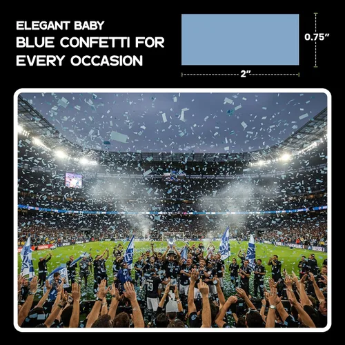 Miniatura 3 de Ultimate Confetti, Confeti Biodegradable Azul Bebé - Confeti de Papel de Seda Rectangular Revoloteante para Uso en Cañones y Lanzadores – Confeti