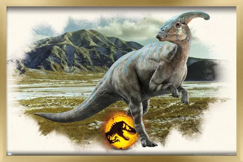 Miniatura 14 de Trends International Jurassic World: Dominion - Póster de pared focal de Parasaurolophus, 22.375 x 34 pulgadas, versión enmarcada de madera