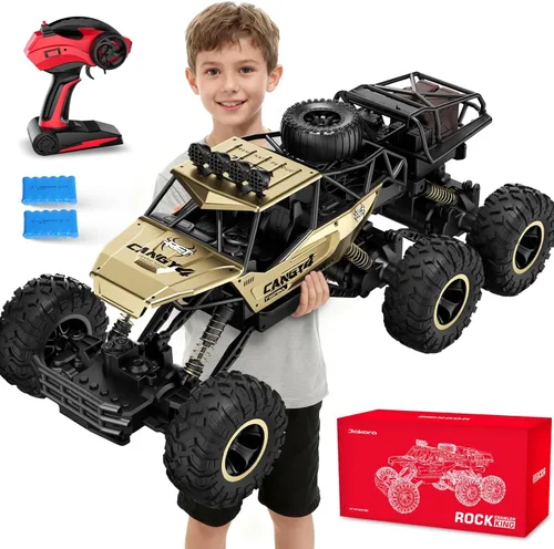 Miniatura 9 de Jiakora Coche de Control Remoto 1:12 Camión Todo Terreno, Carcasa de Metal Faros LED Camión Monster RC Todo Terreno, Coches RC Juguetes para Niños