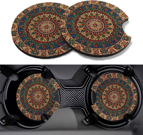 Miniatura 38 de Posavasos para automóvil, paquete de 2 posavasos para automóvil, 2.75 pulgadas, antideslizantes y absorbentes, para portavasos de automóvil