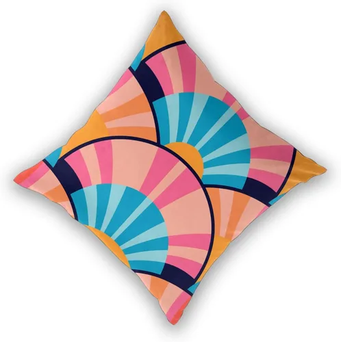 Miniatura 4 de Pack of 2 Short Plush Throw Pillow Covers 18 X 18 Inch, Retro 70S Orange Yellow Pillow Cover Durable Pillowcases, Square Throw Pillow Covers Couch