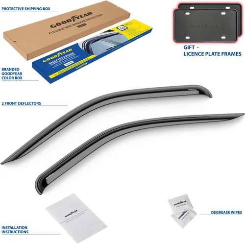 Miniatura 6 de Goodyear Deflectores de ventana inastillables para Ram ProMaster 2014-2026, protectores de lluvia con cinta, viseras de ventana, deflector