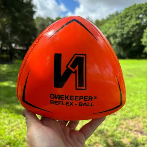 Miniatura 3 de ONEKEEPER Pelota de reflejo y reacción para fútbol - Blanco, naranja, azul, rosa y amarillo fluo, entrenamiento de agilidad y coordinación