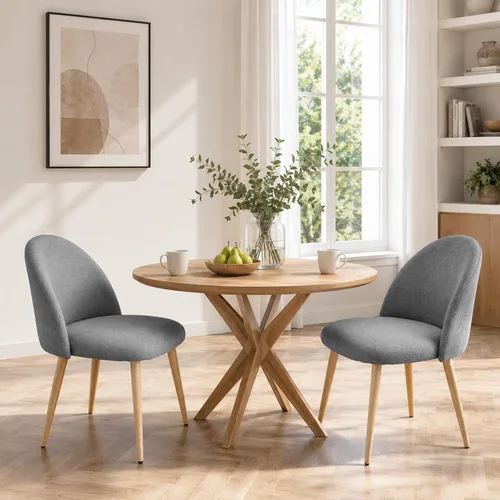 Miniatura 10 de Lightdot Juego de 2 sillas de comedor, cómodos asientos de terciopelo, sillas de sala de estar modernas de mediados de siglo, sillas de cocina