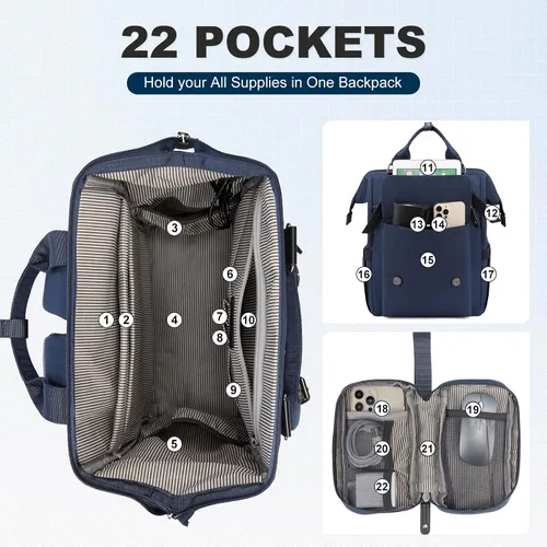 Miniatura 2 de LOVEVOOK - Mochila para laptop, para viaje de trabajo, bolso de enfermera, profesor, médico, viajero, para computadora de negocios, mochila