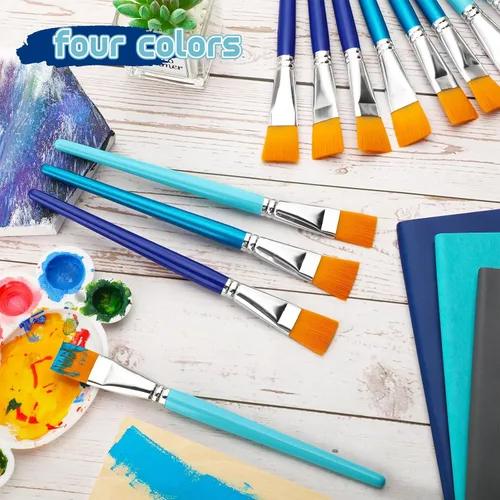 Miniatura 3 de Honoson Pinceles de pintura para pintura acrílica, pinceles grandes a granel con mango de madera para acrílico, acuarela, óleo, manualidades, arte