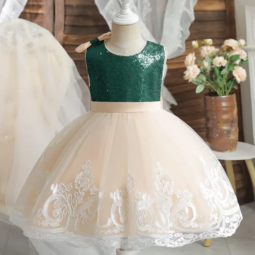 Miniatura 5 de NNJXD - Vestido de princesa de tul con flores, para usar en bodas, para niñas pequeñas y bebés