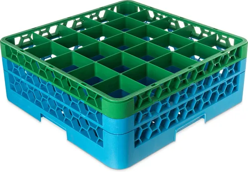 Miniatura 53 de Carlisle FoodService Products RG9-214 OptiClean Estante de vidrio con 9 compartimentos con 2 extensores, 7.12 pulgadas, polipropileno, azul