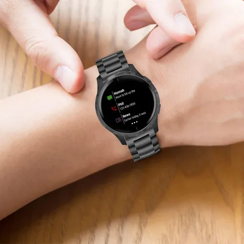 Miniatura 7 de Bandas de metal para Garmin Vivoactive 4/Venu 2 3 4 1.772 in/Forerunner 570 (1.850 in)/255/265/965 955, correa de metal de 0.866 pulgadas para Negro