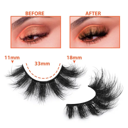 Miniatura 2 de TOOCHUNAG - Pestañas postizas esponjosas 8D de 20mm, pelo de visón sintético, pestañas naturales, gruesas, con volumen, ojo de gato, paquete de 7
