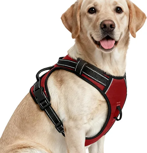 Miniatura 121 de Arnés para perro sin tirones, chaleco reflectante ajustable y acolchado para mascotas con asa de fácil control, fácil de llevar con nudo elegante
