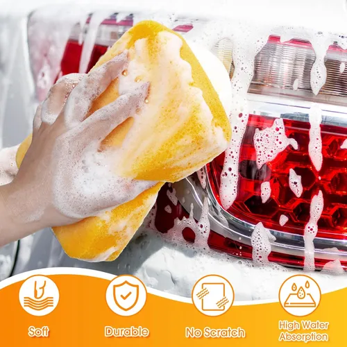 Miniatura 5 de Tioncy 6 esponjas grandes a granel de 7.5 x 5.5 x 1.9 pulgadas, lechada de espuma para lavado de autos, esponja de limpieza y lavado, espuma