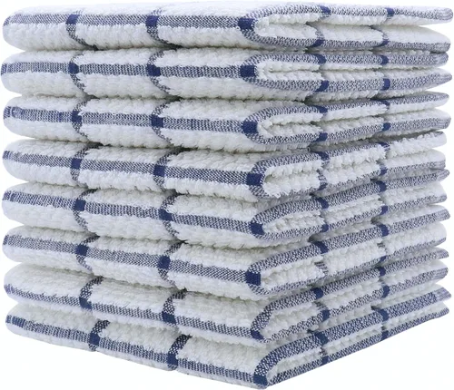 Miniatura 3 de Toallas de algodón para cocina, paños de felpa para lavar platos, 12 x 12 pulgadas, ligeros y suaves, trapos de secado rápido para limpiar, 8 Negro