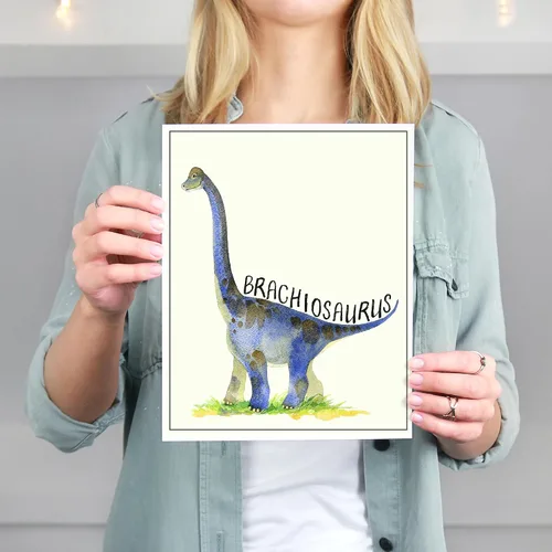 Miniatura 9 de DREAM BIG PRINTABLES Impresiones artísticas de acuarela de dinosaurios (juego de 4) – sin marco – 8 x 10 s El juego incluye tiranosaurio Rex