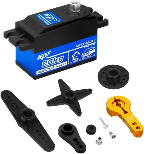 Miniatura 8 de GOUPRC Servo de perfil bajo de 44.1 lbs de alto par de engranaje de metal servo digital con brazo de metal 25T para 1/8 1/10 1/12 RC modelo DIY