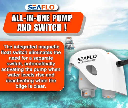 Miniatura 4 de Seaflo, bomba de agua autosumergible automática para barco de sentina de 12 V 750 ghp con interruptor sumergible