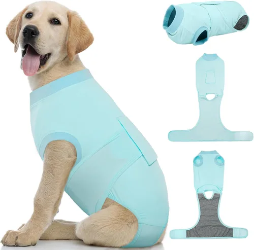 Miniatura 12 de Kuoser Traje de recuperación para perros, traje suave de esterilización para perros para recuperación de cirugía femenina, traje de recuperación