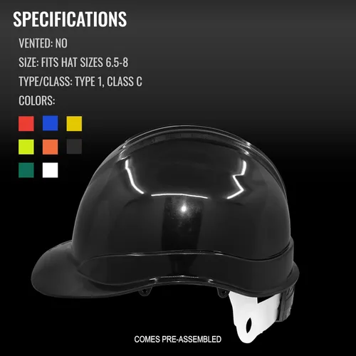 Miniatura 6 de Bullhead Safety - Casco con ventilación y suspensión de cuatro puntos con bloqueo deslizante