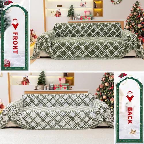 Miniatura 3 de Funda Reversible para Sofá Manta, Funda de Sofá de Navidad, Manta Funda de Sofá de Chenilla, Fundas de Sofá de Navidad Lavables, 71"×118" Fundas