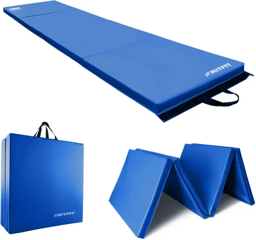 Miniatura 16 de RitFit Upgraded Folding Exercise Mat, 2 Inch Thick Gymnastics Mat 3’x6’,4’x8’,4x10’,2'x8' with Carrying Handles for Yoga, MMA, Stretching, Core