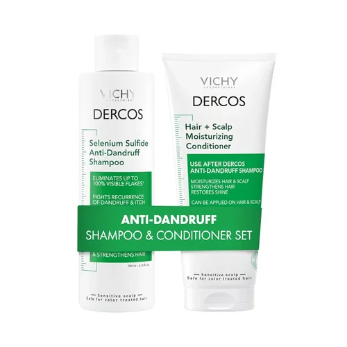Vichy Dercos Dandruff Shampoo, Antifungal Itchy Scalp Treatment for Men & Women, Clinical Strength Selenium Sulfide, Formulated with Niacinamide &