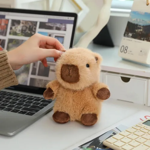 Miniatura 2 de PEACH CAT Capybara - Lindo animal de peluche de Capibara pequeño, juguetes de peluche, regalos para niños, color marrón (chorreado)