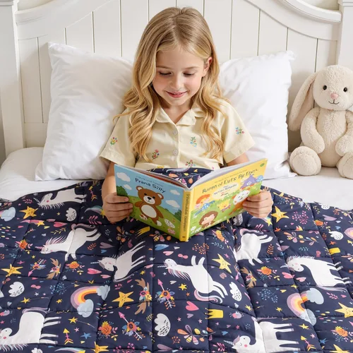Miniatura 24 de Kivik Manta con peso de 3 libras, transpirable, pequeña y pesada, para dormir y relajarse, para cama, sofá, hogar, escuela, lavable a máquina