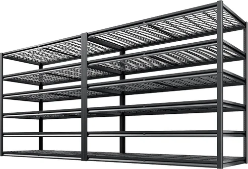 Miniatura 19 de REIBII Estantería de garaje de 78 pulgadas de alto, estantes de almacenamiento resistentes con carga de 3000 libras, estantes de metal ajustables