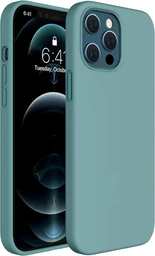Miniatura 180 de Miracase Funda diseñada para iPhone 13, con protector de pantalla de vidrio templado, forro de microfibra suave antiarañazos, funda de goma