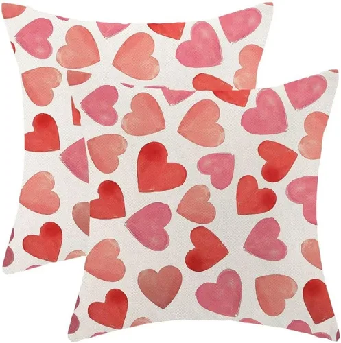 Miniatura 8 de BETGINY Fundas de almohada rosas de San Valentín de 18 x 18 pulgadas, paquete de 2, fundas de almohada decorativas de lino para dormitorio, hogar