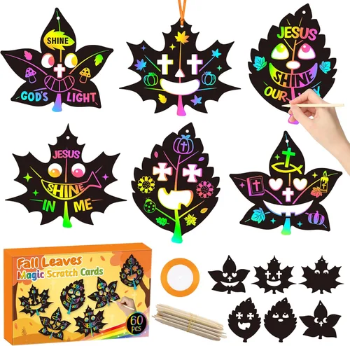 Miniatura 9 de BeYumi Juego de 60 marcapáginas de rascar de Halloween para niños, bricolaje, calabaza, murciélago, bruja, Frankenstein, espeluznante, vampiro