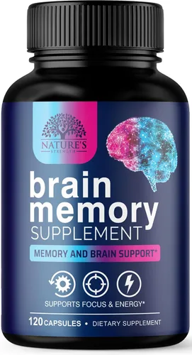 Miniatura 10 de Píldoras de suplemento de memoria cerebral, nootrópicos de fuerza 3X para concentración, claridad y apoyo de enfoque, salud cerebral, vitaminas