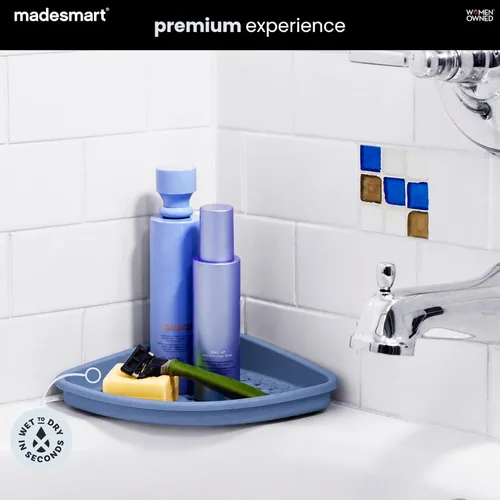 Miniatura 3 de madesmart Bathtub Corner Shelf, Suction Cup Bath Organizer for Shampoo, Soap, Razors & Shower Accessories, Non Slip Bathroom Storage Tray with
