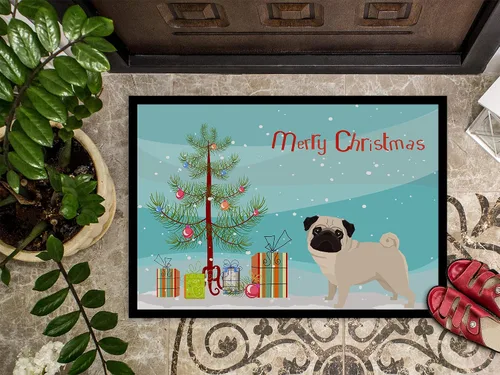 Miniatura 3 de Caroline's Treasures CK3557MAT - Tapete de árbol de Navidad de carlino de 18 x 27 pulgadas, tapete para puerta delantera, para interiores