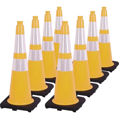 Miniatura 24 de Conos de Tráfico de PVC Naranja/Verde Fluorescente, Cono de Estacionamiento con Base Negra Pesada Estructuralmente Estable Resistente a