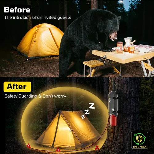 Miniatura 3 de Alarma de viaje perimetral, dispositivo de alarma de alambre de viaje de campamento de calibre 12, sistema de seguridad de alerta temprana