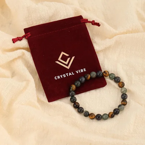 Miniatura 86 de Crystal Vibe Pulseras de cuentas de 0.315 in para mujeres y hombres, pulseras de cristal con piedras preciosas naturales, tamaño elástico ajustable