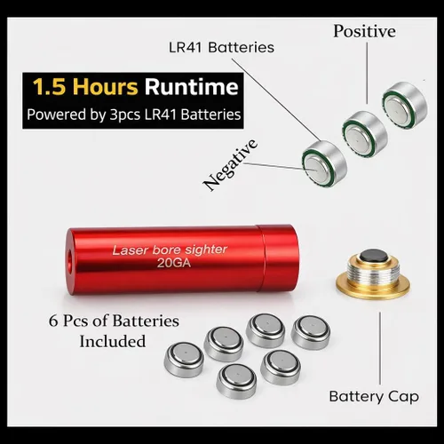 Miniatura 3 de GOTICAL Red Dot 20 - Obturador láser de calibre 20, 6 baterías incluidas (punto rojo láser de calibre 20)