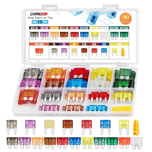 Miniatura 12 de Chanzon Kit surtido de fusibles de hoja estándar con certificación UL ATC ATO APR 10 valores 5 cada uno: 2A, 3A, 5A, 7.5A, 10A, 15A, 20A, 30