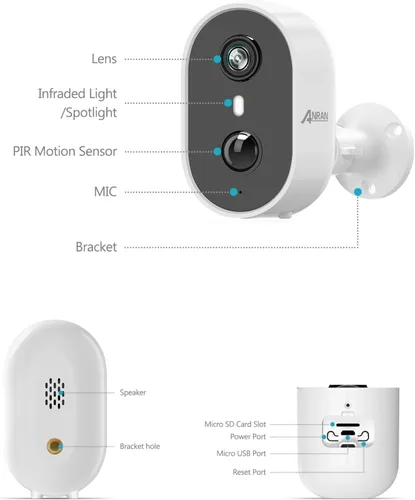 Miniatura 9 de ANRAN Cámaras de seguridad solares inalámbricas para exteriores para seguridad del hogar, 3MP 2K color visión nocturna WiFi cámara de vigilancia